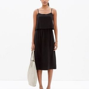 MADEWELL Black Silk Overlay Cami Dress sz 4
